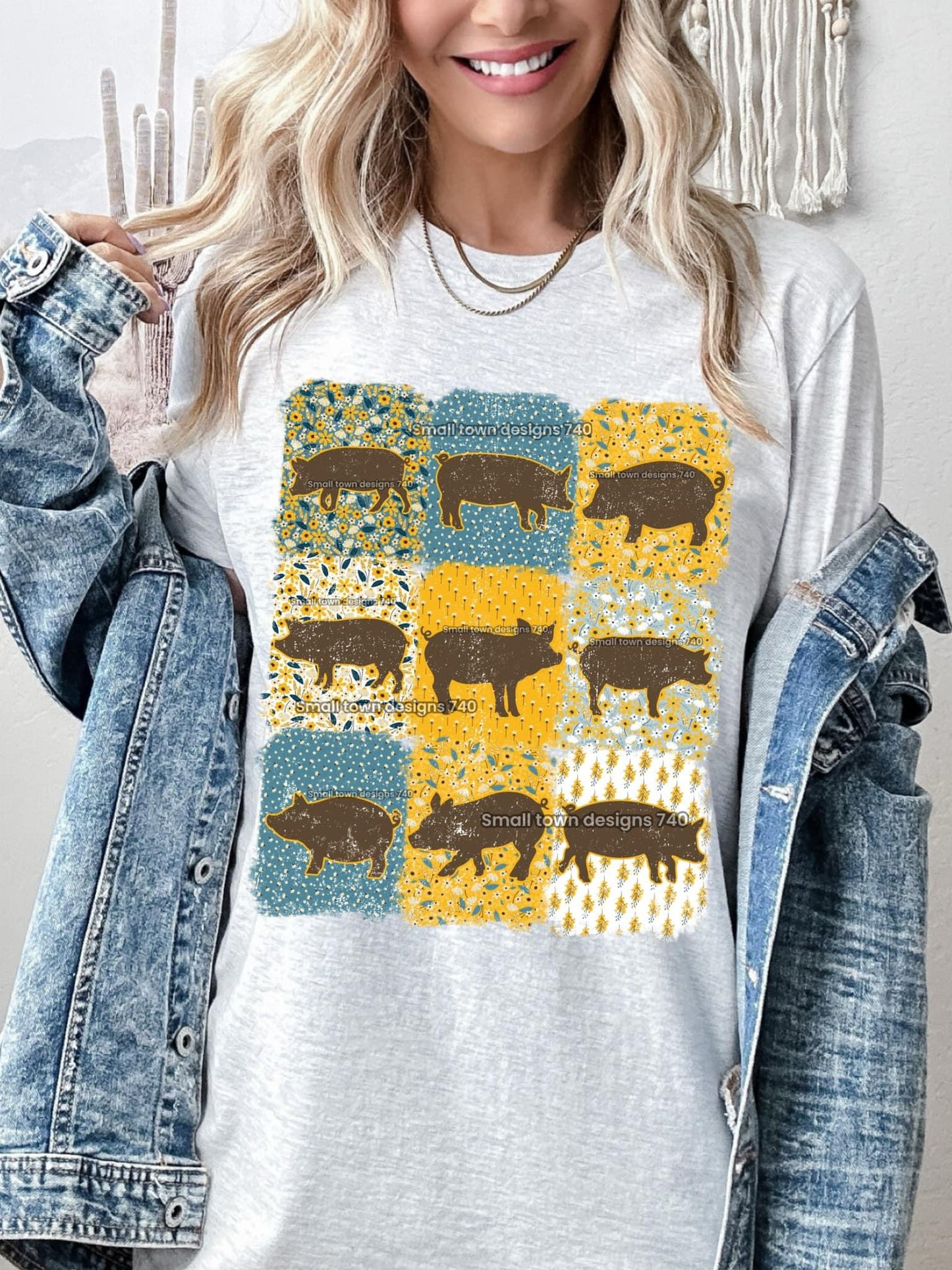 T-shirt , Farm Animal Quilt tshirt, Cow, Chicken, Bunny, Horse T-shirts