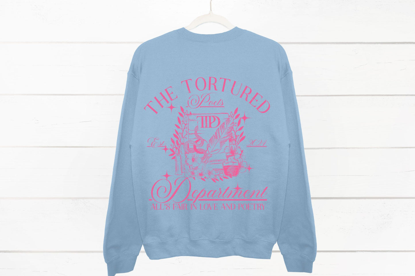 Crewneck Sweatshirt Sweater The Tortured Poets Department Taylor Swift Pink Writing