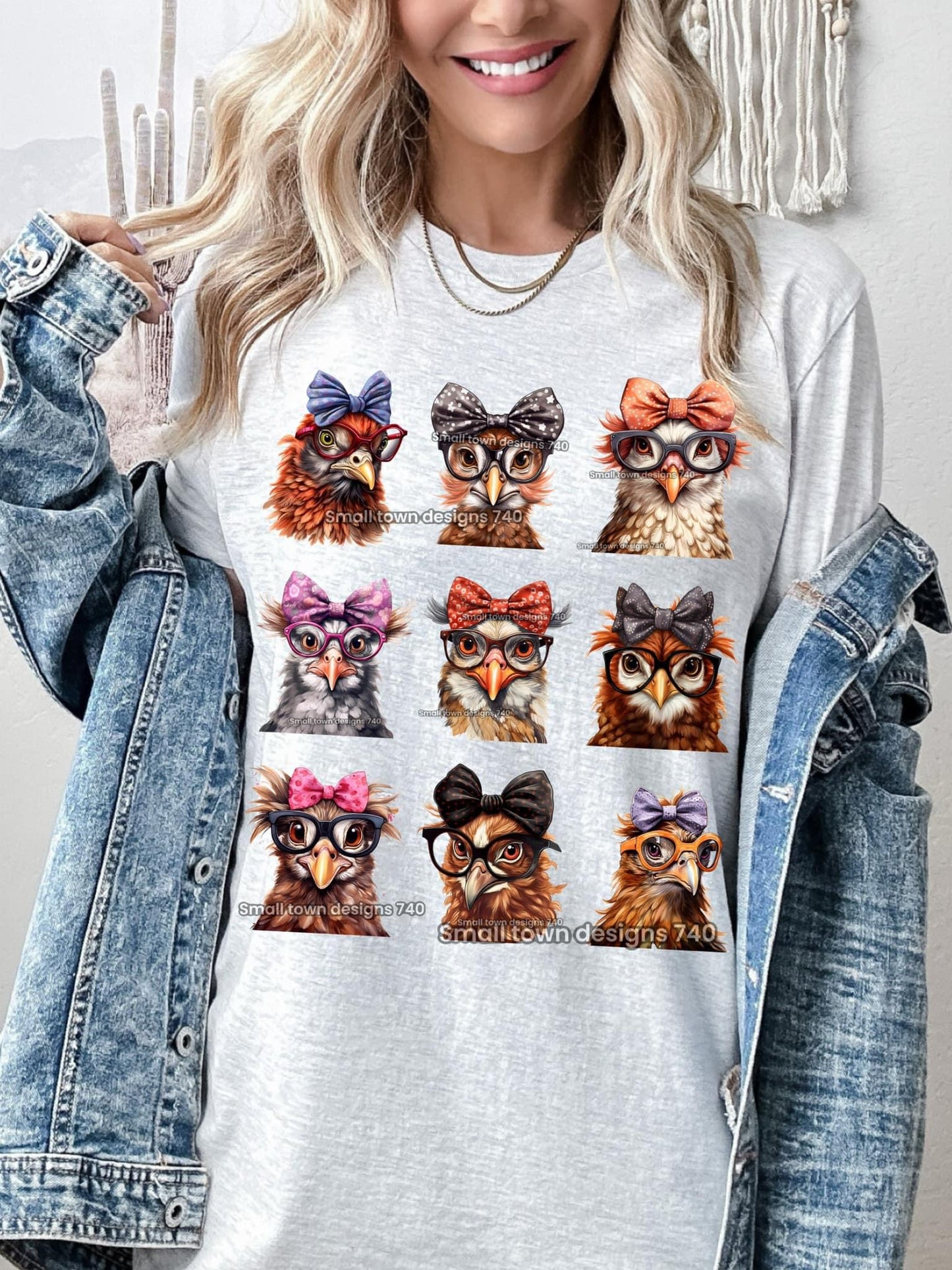 T-shirt , Funny Chicken Shirt, Chickens With Bows