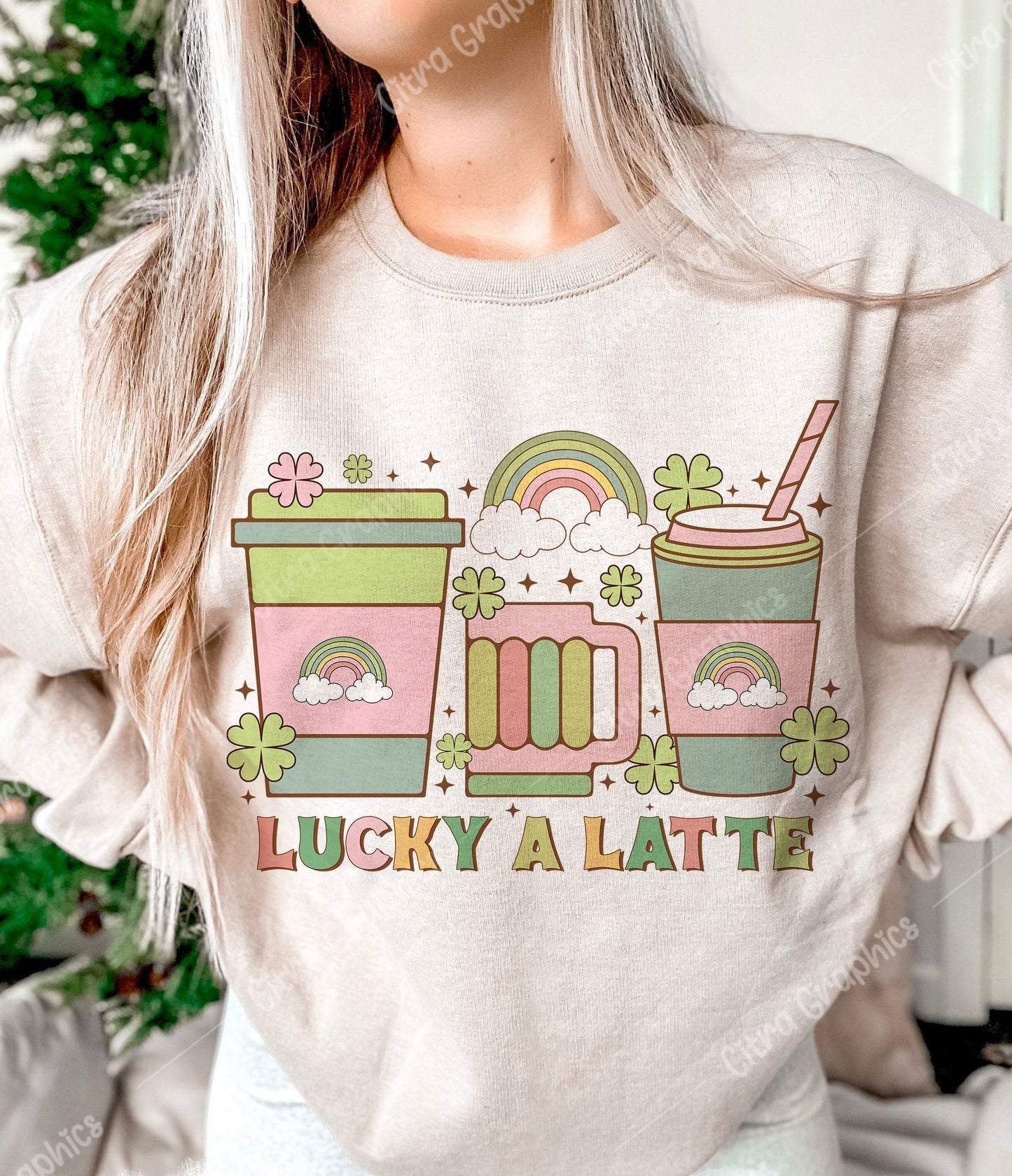 DTF Transfer Saint Patrick's Day Lucky A Latte