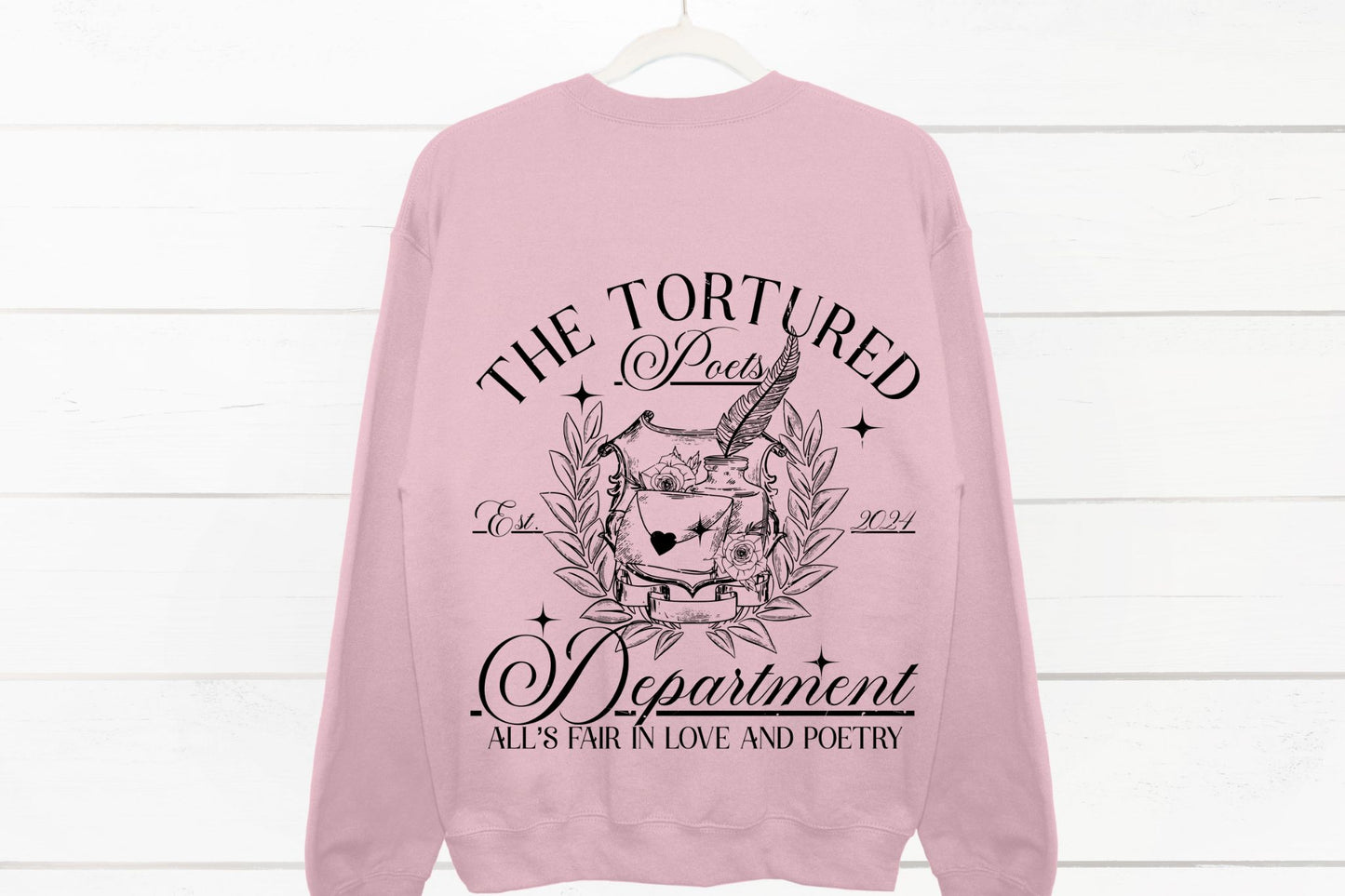 Crewneck Sweatshirt Sweater The Tortured Poets Department Taylor Swift Black Writing