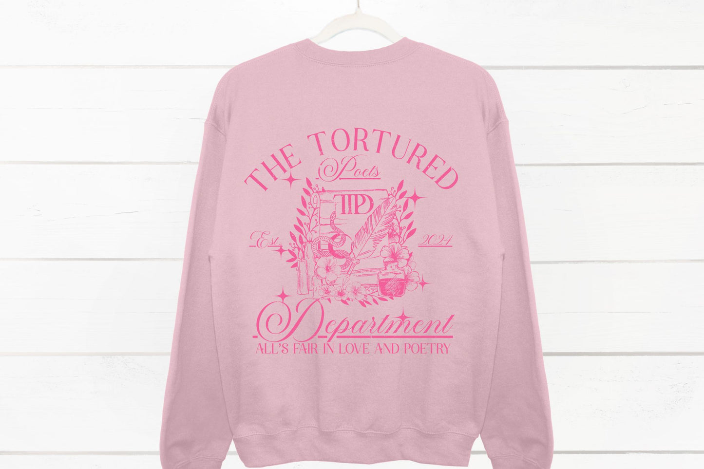 Crewneck Sweatshirt Sweater The Tortured Poets Department Taylor Swift Pink Writing