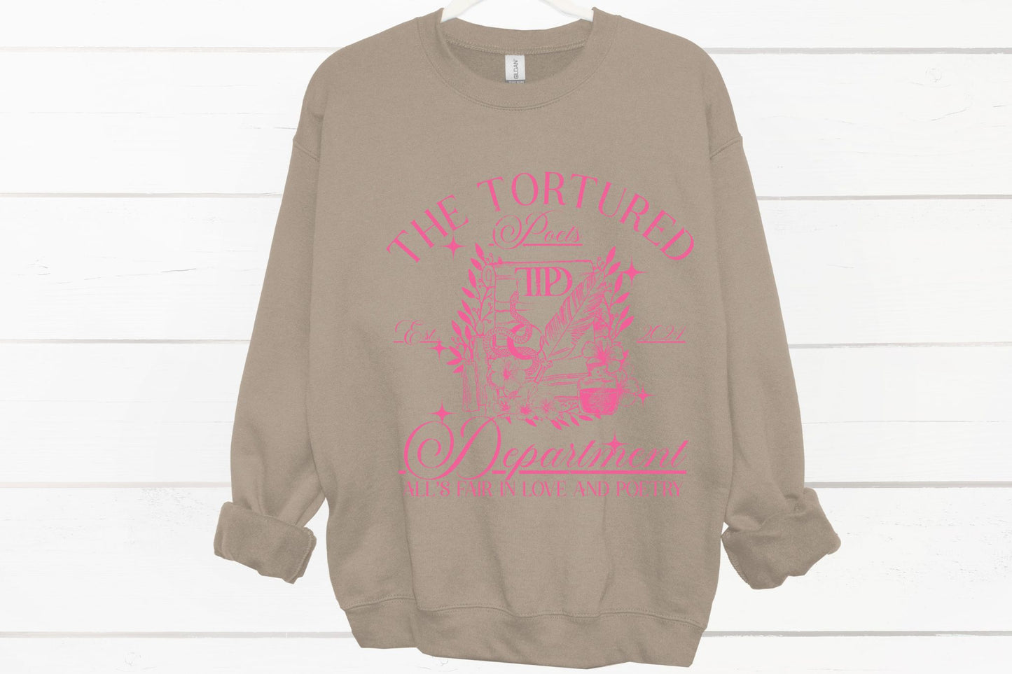 Crewneck Sweatshirt Sweater The Tortured Poets Department Taylor Swift Pink Writing