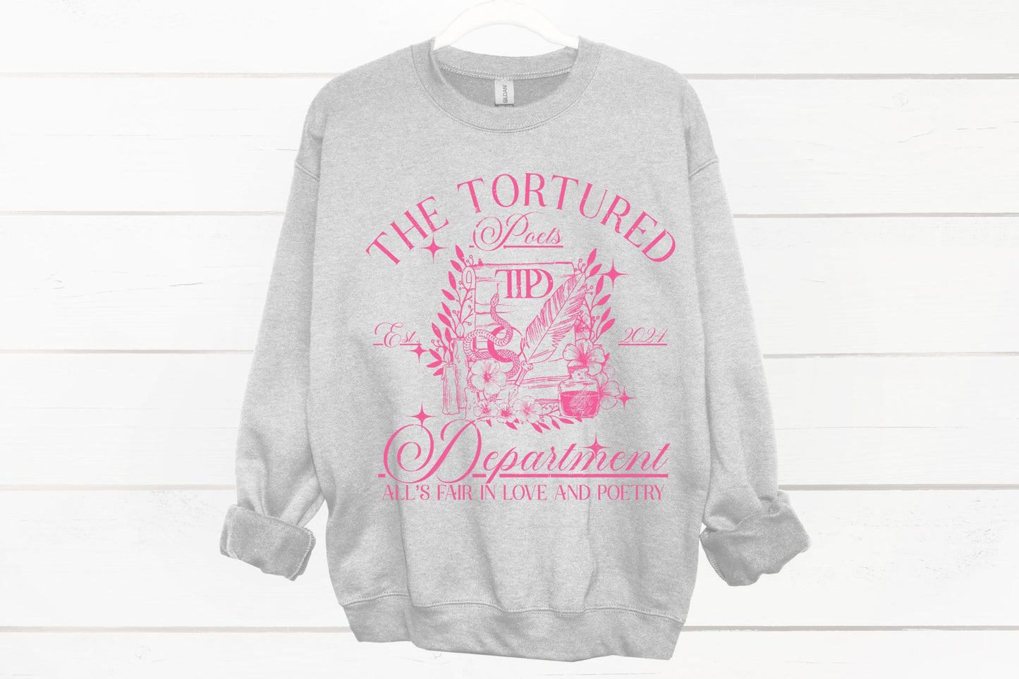 Crewneck Sweatshirt Sweater The Tortured Poets Department Taylor Swift Pink Writing