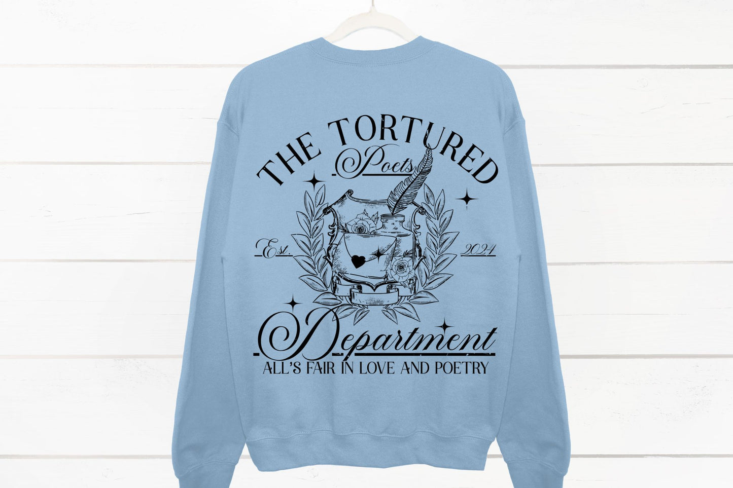 Crewneck Sweatshirt Sweater The Tortured Poets Department Taylor Swift Black Writing