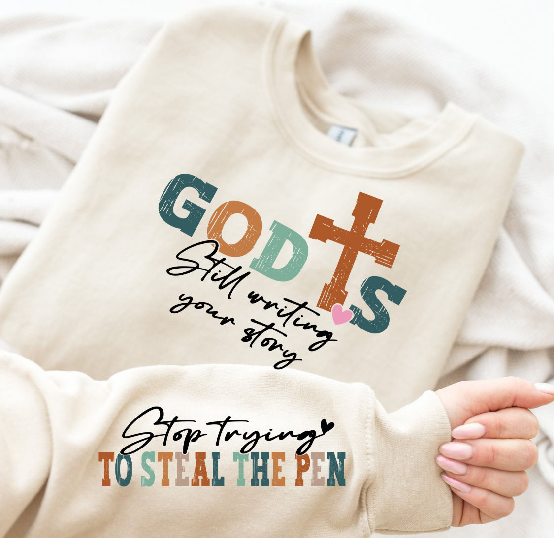 Crewneck Sweatshirt Sweater Christian God's Still Writing Your Story