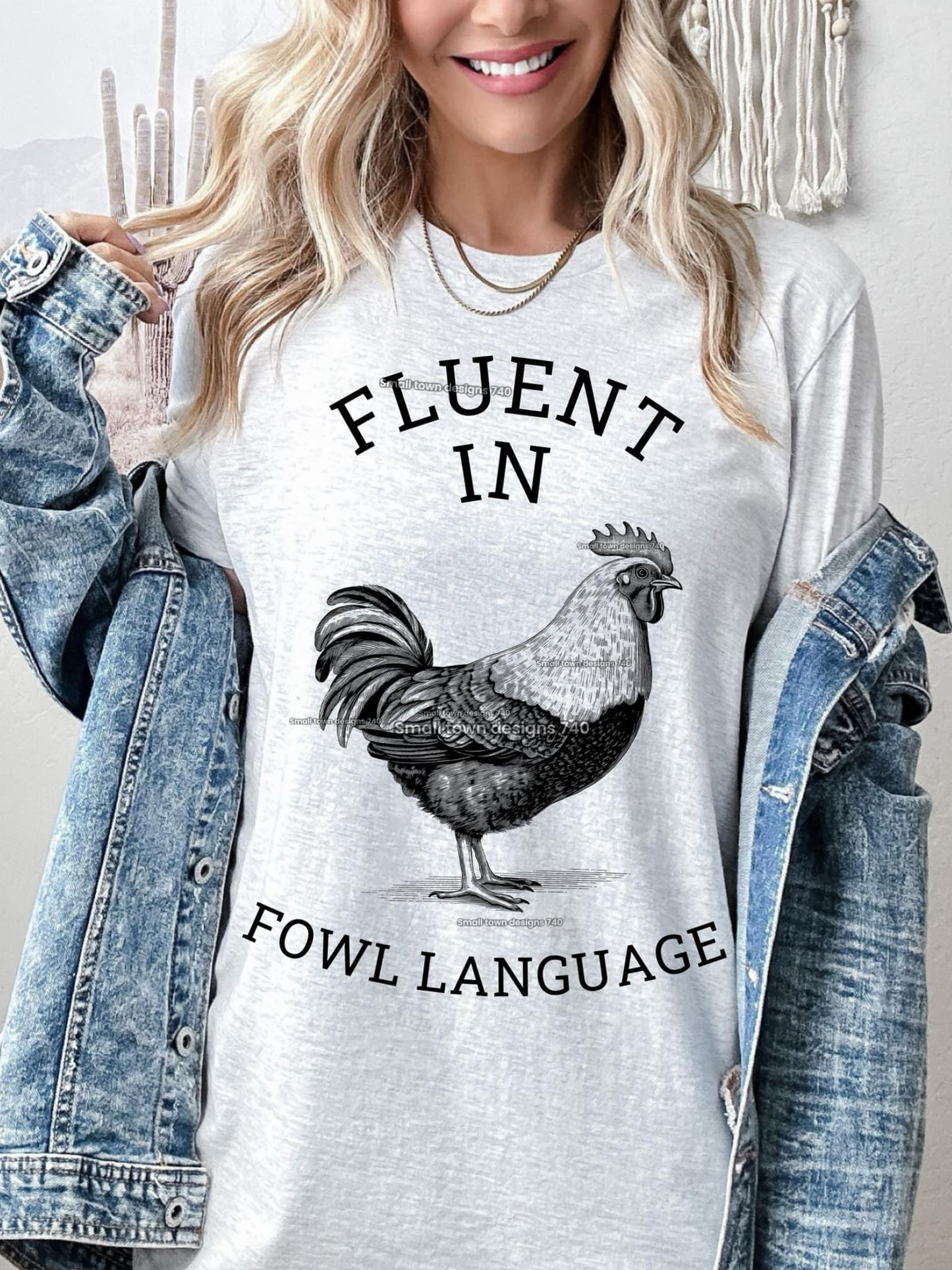 T-shirt , Funny Chicken Shirt, Fluent In Fowl Language