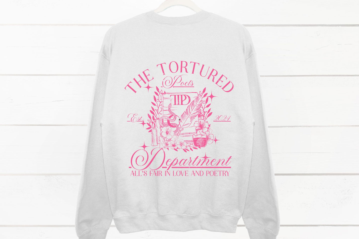 Crewneck Sweatshirt Sweater The Tortured Poets Department Taylor Swift Pink Writing