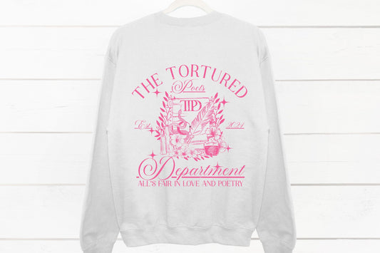 Crewneck Sweatshirt Sweater The Tortured Poets Department Taylor Swift Pink Writing