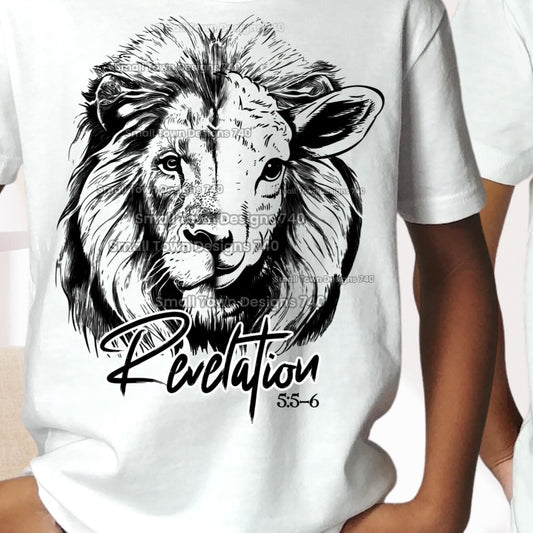 Crewneck Sweatshirt Or T-shirt Lion And Lamb Revelation 5:5-6