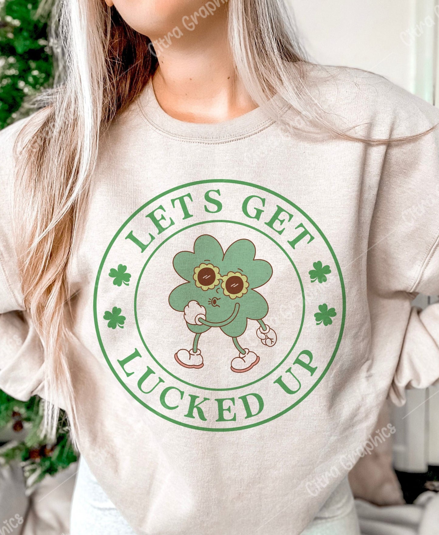 DTF Transfer Saint Patrick's Day Let's Get Lucked Up Clover