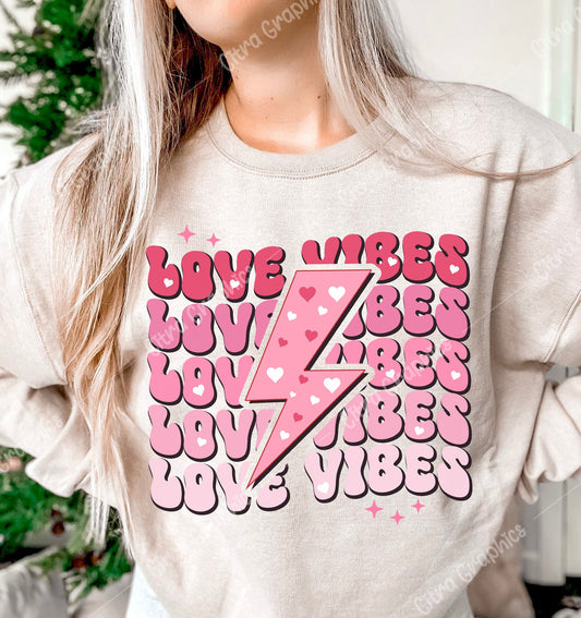 Sublimation Print Love Vibes Valentines Day Sublimation Transfer.