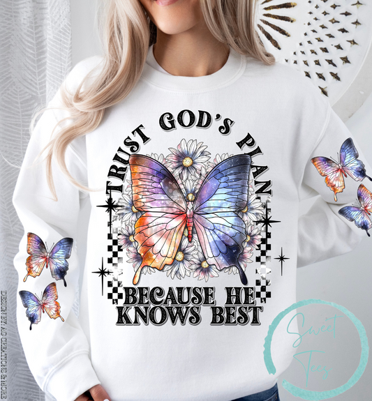 Crewneck Sweatshirt Sweater Christian Trust God Because He Knows Best