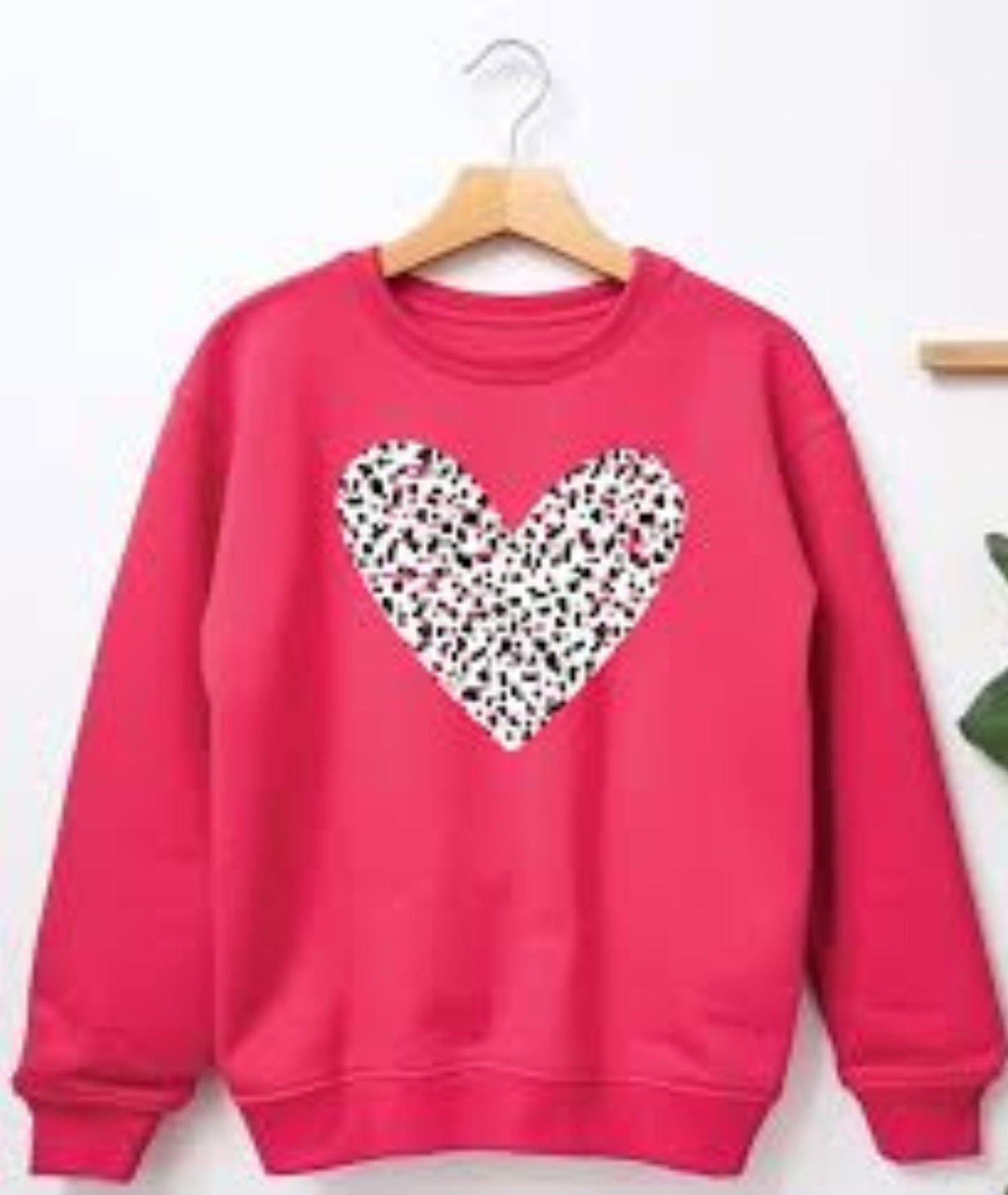 Adult Valentine Crewneck  Sweatshirt Sweater Dalmation Heart Grunge Heart For Valentines