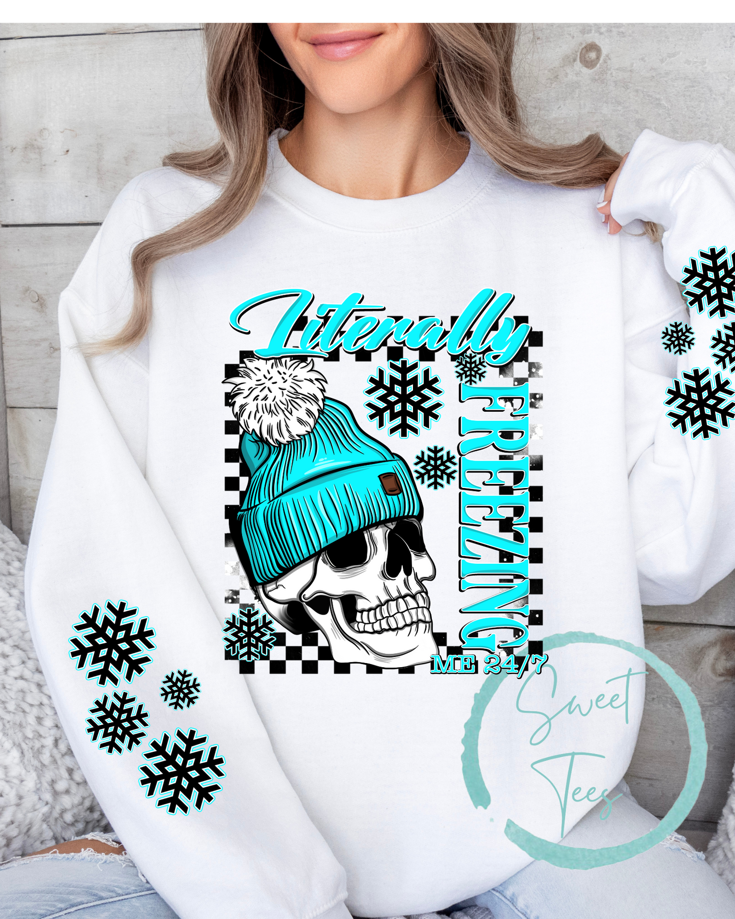 Crewneck Sweatshirt Sweater Literally Freezing Skeleton