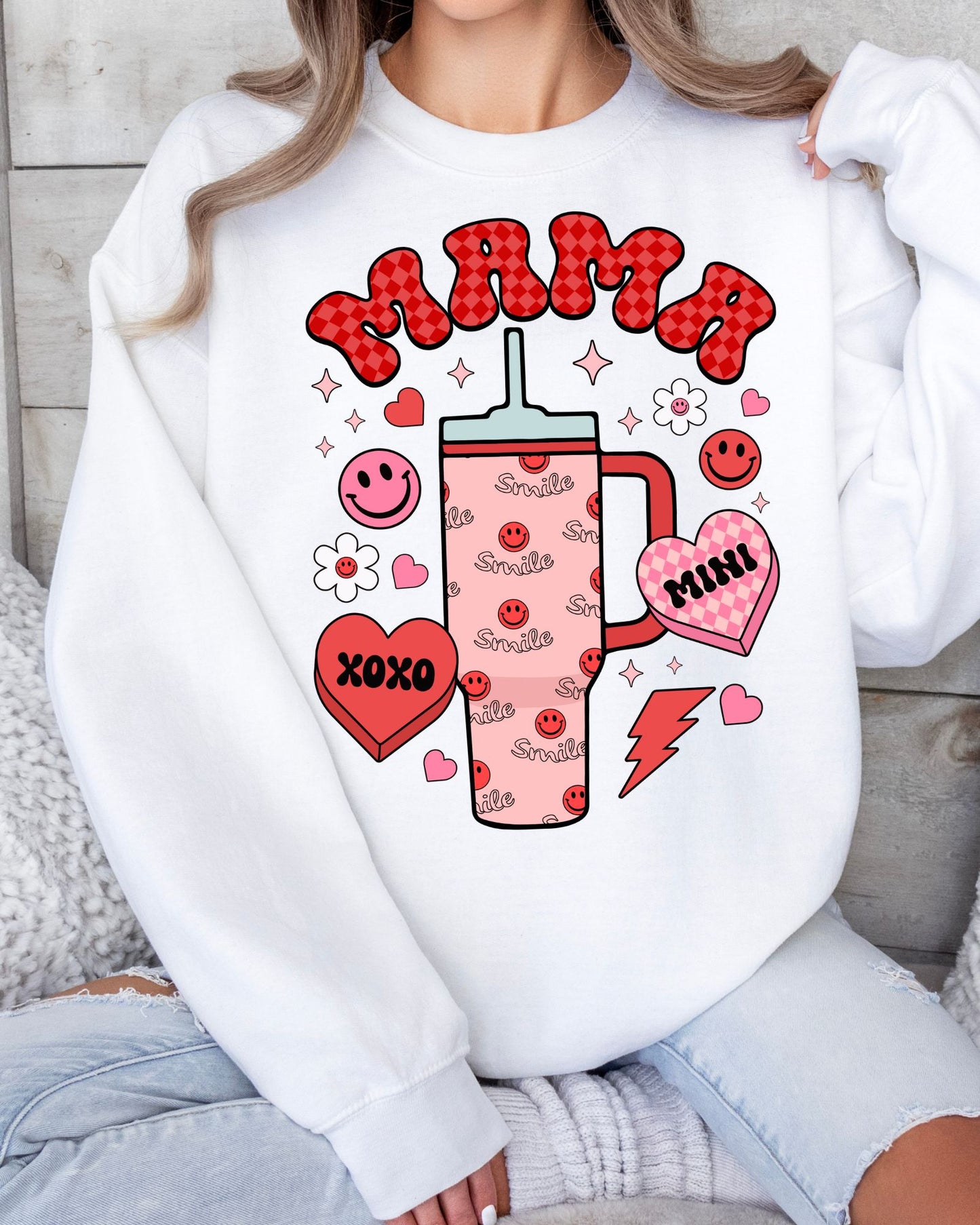 Crewneck Sweatshirt Sweater Tshirt Valentine Mama Drinks Stanley Mama And Me