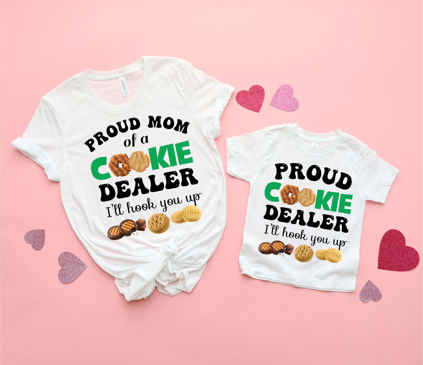 Crewneck Sweatshirt Sweater or T-shirt Women's Mom Proud Cookie Dealer I'll Hook You Up