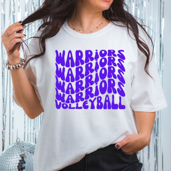 Warriors Volleyball Groovy Curved Volleyball Shirt Sweatshirt