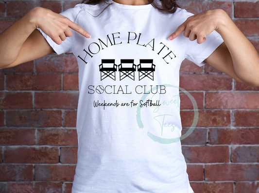 Crewneck Sweater Sweatshirt or T-shirt Home Plate Social Club Weekends Are For Softball