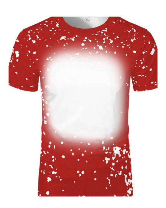 Sublimation Blanks Bleached Blanks Red Short Sleeve Bleached Tee Shirts