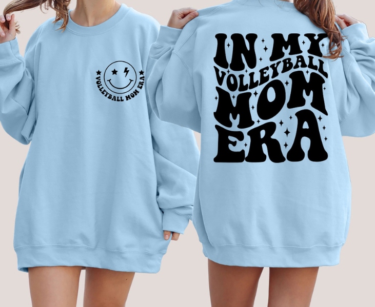 Crewneck Sweatshirt Sweater In My Volleyball Mom Era Black Writing