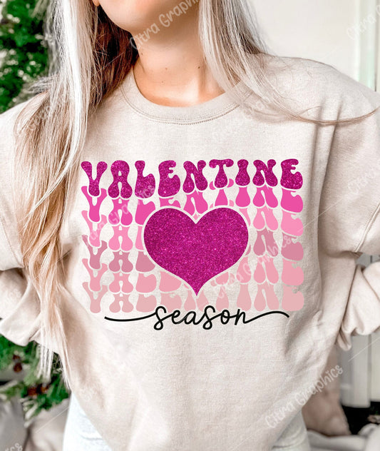 Sublimation Print Valentine Season Faux Glitter