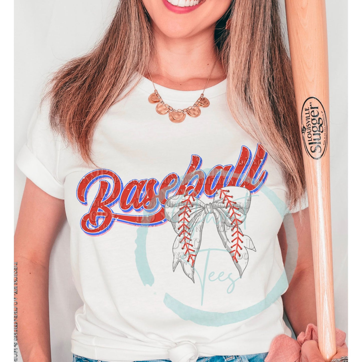 DTF Transfer Baseball Bow