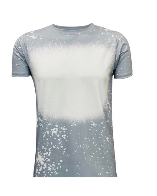 Sublimation Blanks Bleached Blanks Gray Short Sleeve Bleached Tee Shirts For Sublimation