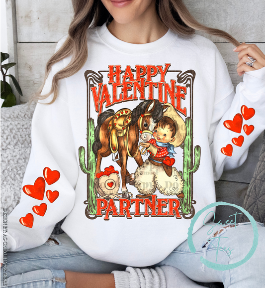 Crewneck Sweatshirt Sweater Happy Valentine Partner