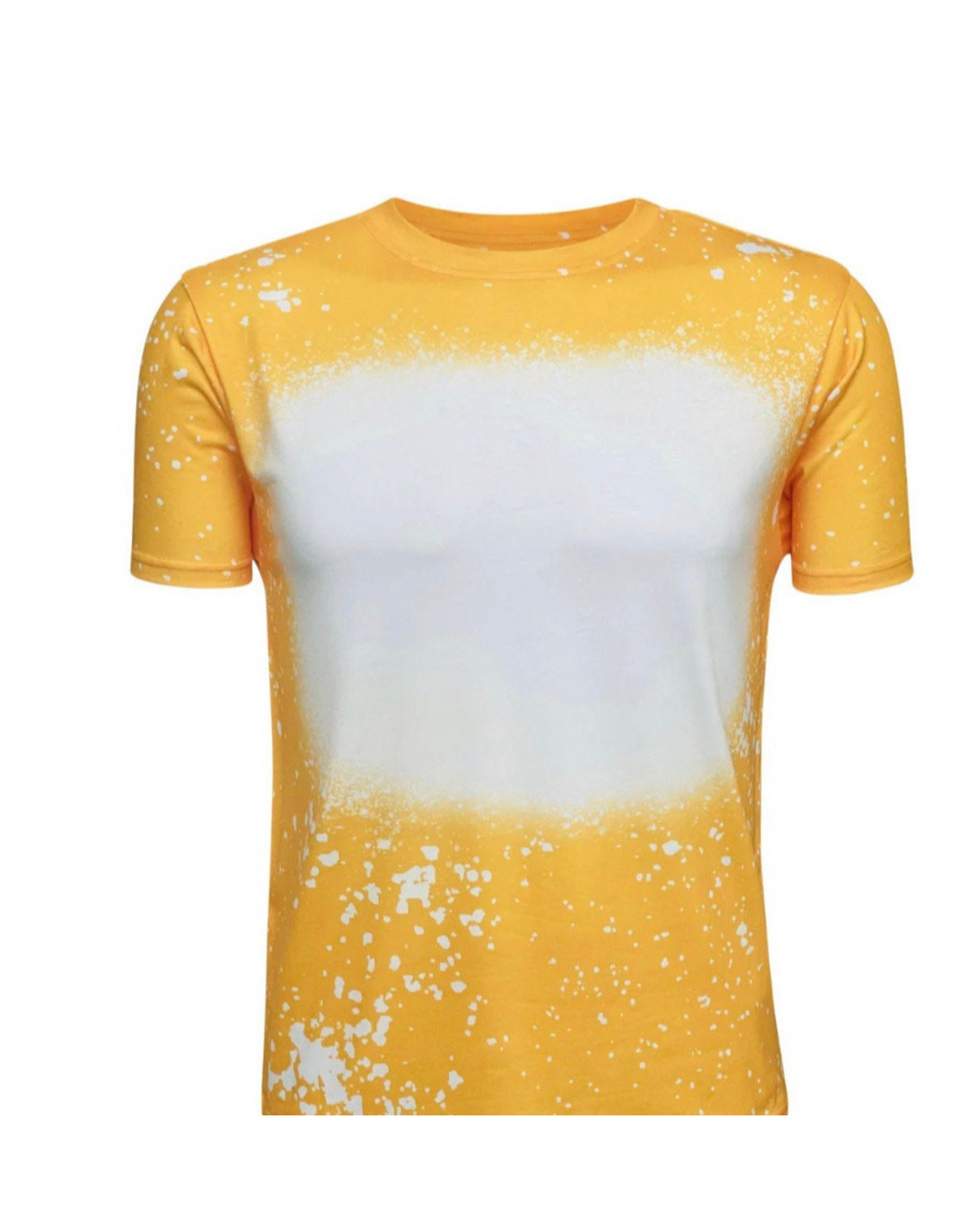 Sublimation Blanks Bleached Blanks Yellow Short Sleeve Bleached Tee Shirts For Sublimation